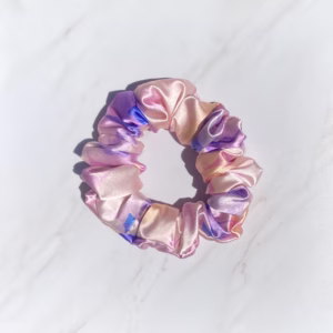 Light pink & violet Paisley scrunchie